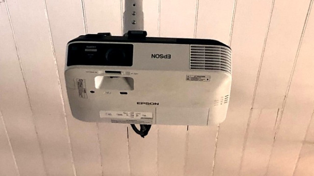 Upstairs Projector And Large Screen On Stage