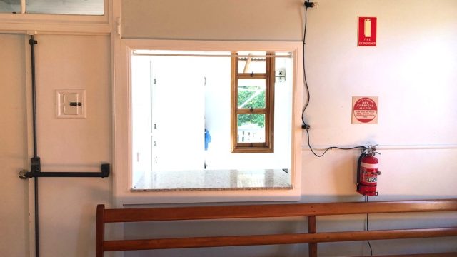 Upstairs Servery Window From Hall Into Kitchen